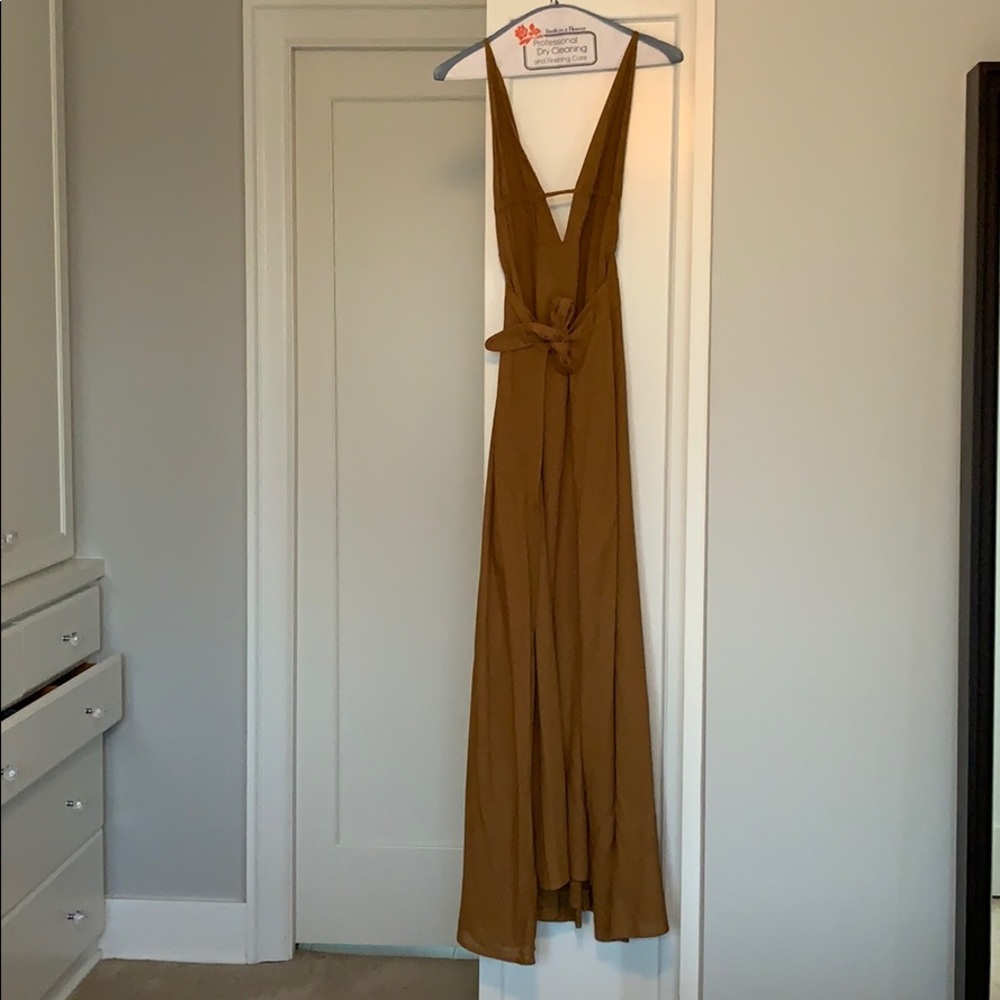 Free people long brownish mustard dress